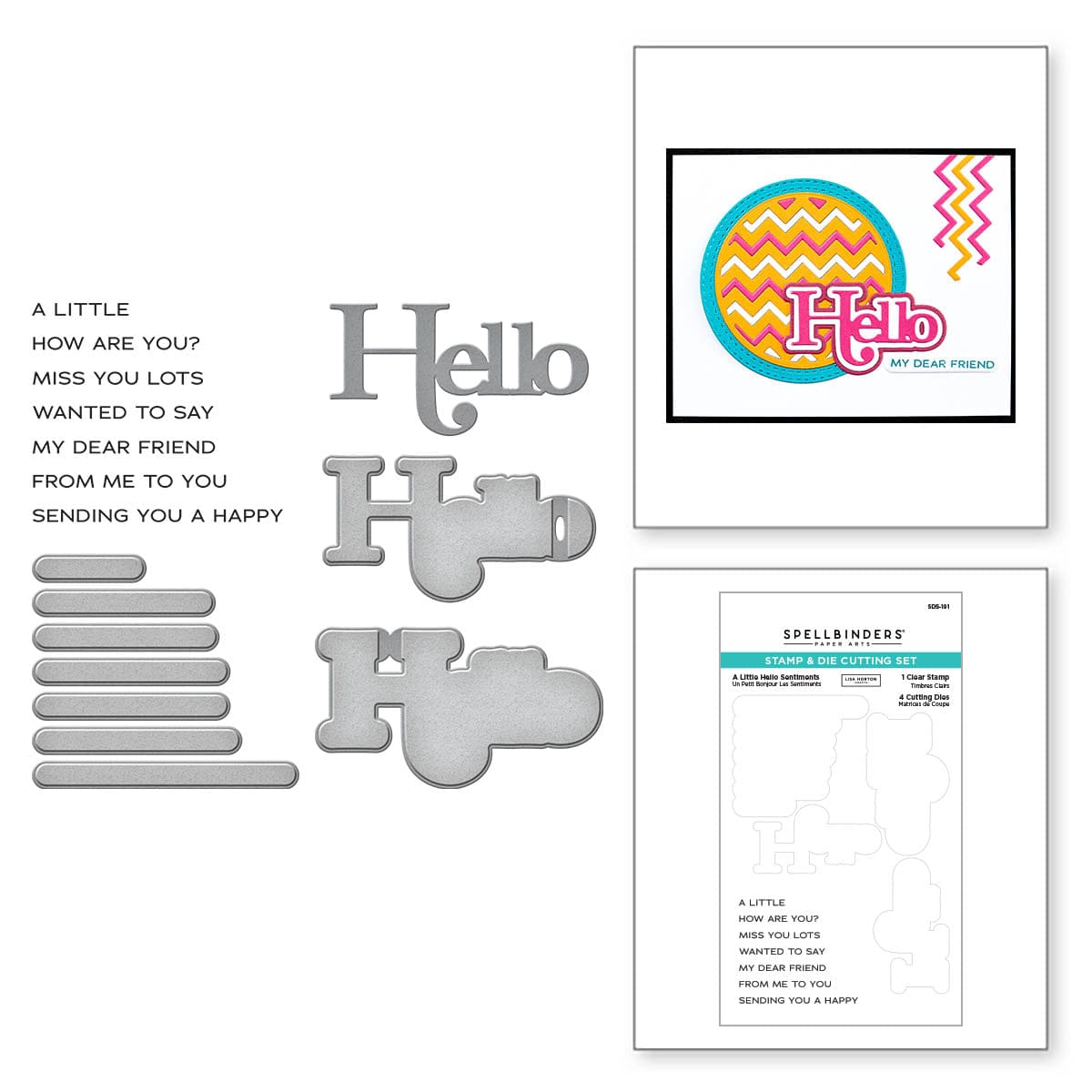 A Little Hello Sentiments Clear Stamp and Die Set from the Spotlight ...