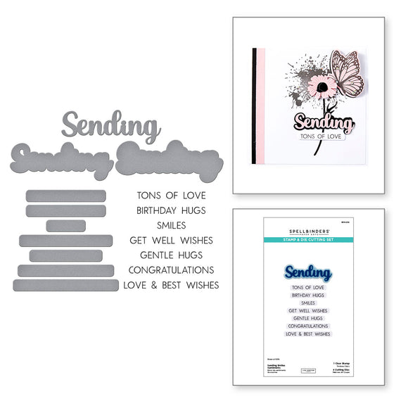 Sending Smiles Sentiments Clear Stamp & Die Set by Lisa Horton