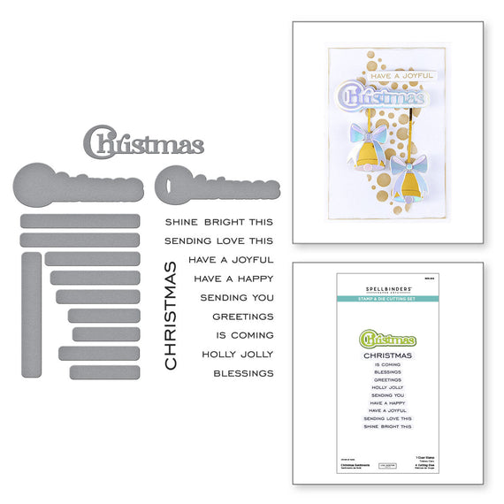 Christmas Sentiments Clear Stamp & Die Set by Lisa Horton