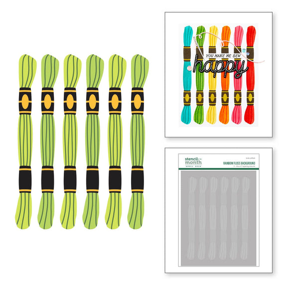 Rainbow Floss Background - Stencil of the Month