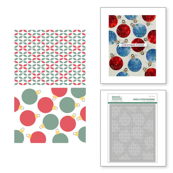 Baubles & Festive Background- Stencil of the Month