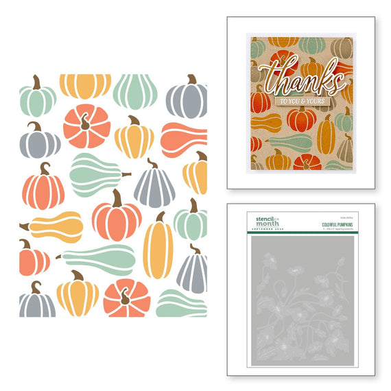 Colorful Pumpkins- Stencil of the Month