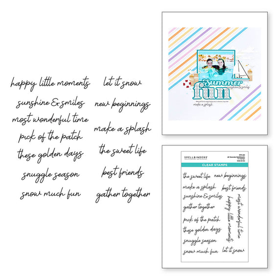 Spellbinders Exclusive - All Seasons Sentiments Clear Stamp Set from the All Seasons Collection