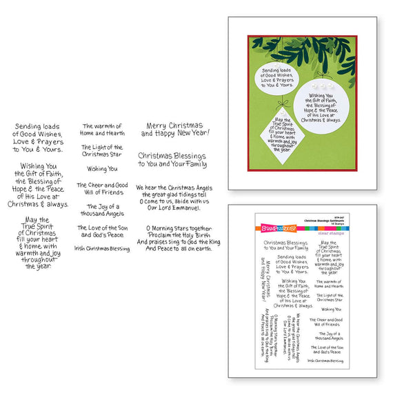 Christmas Blessings Sentiments Clear Stamp Set  by Stampendous