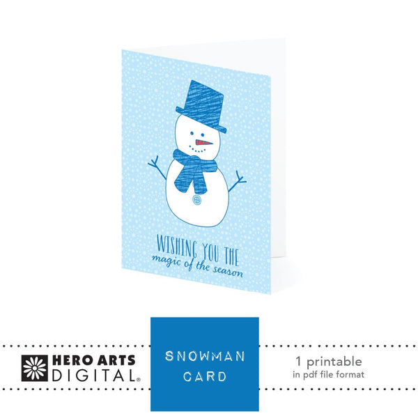 HD101 Snowman Card Printable - Hero Arts