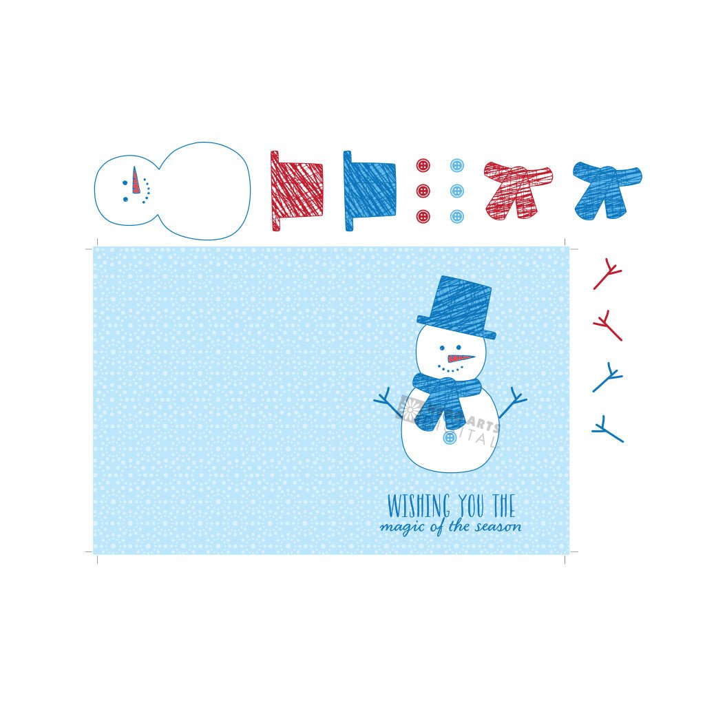 HD101 Snowman Card Printable - Hero Arts