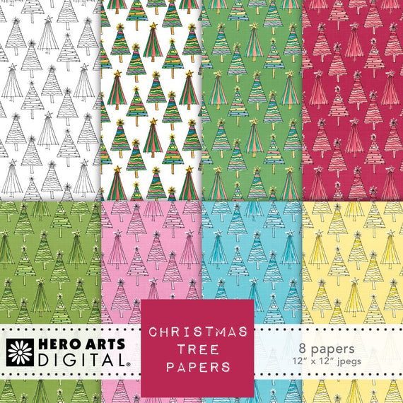 HD102 Christmas Tree Digital Papers