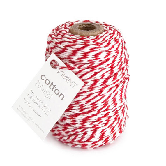 Vivant - Red and White Cotton Twine - 54 yards