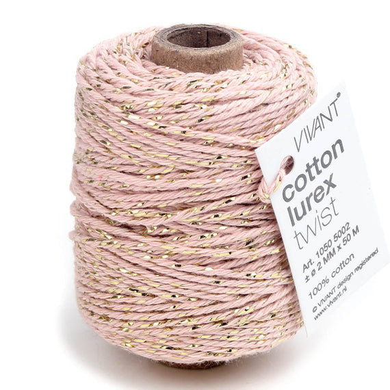 Vivant - Lurex Marble Rose Cotton Cord - 54 yards