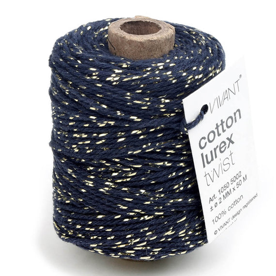 Vivant - Lurex Dark Blue Cotton Cord - 54 yards