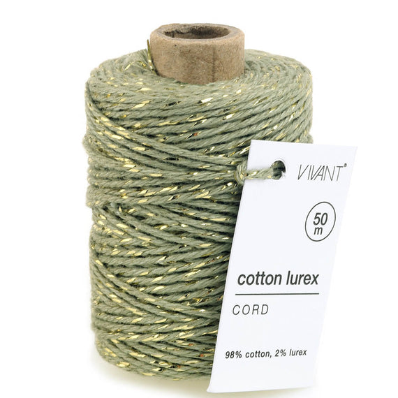 Vivant - Lurex Sage Green Cotton Cord - 54 yards