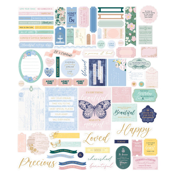 Belleview Cardstock Diecut Ephemera - Sentiments & Journal Pieces from Rosie's Studio