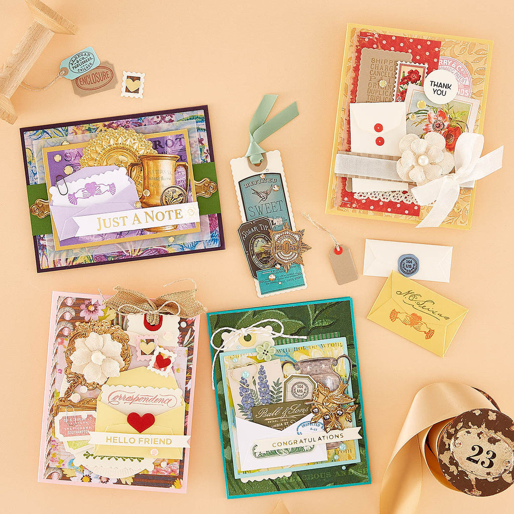 Spellbinders Mini Mini Envelope 2 Etched Dies from Flea Market Finds Collection ...