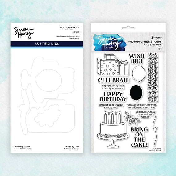 Birthday Basics Stamp & Die Sets by Simon Hurley