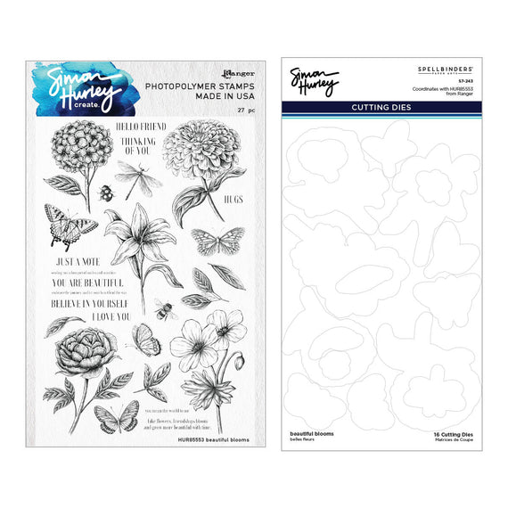 Beautiful Blooms Stamp and Die Bundle by Simon Hurley