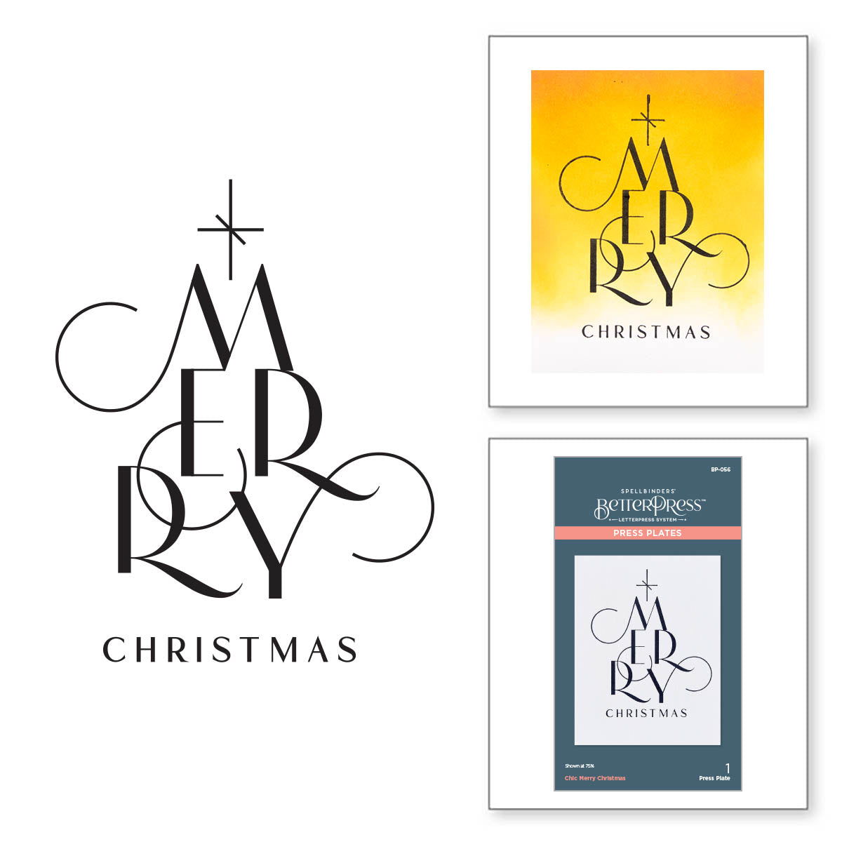 Fustelle Spellbinders Merry Christmas: Set Di 4 Fustelle Metalliche Per Scrapbooking E Biglietti D'auguri