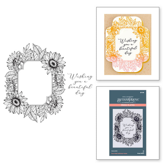 Four Petal Sunflower Frame Press Plate from the Spellbinders Exclusive Collection