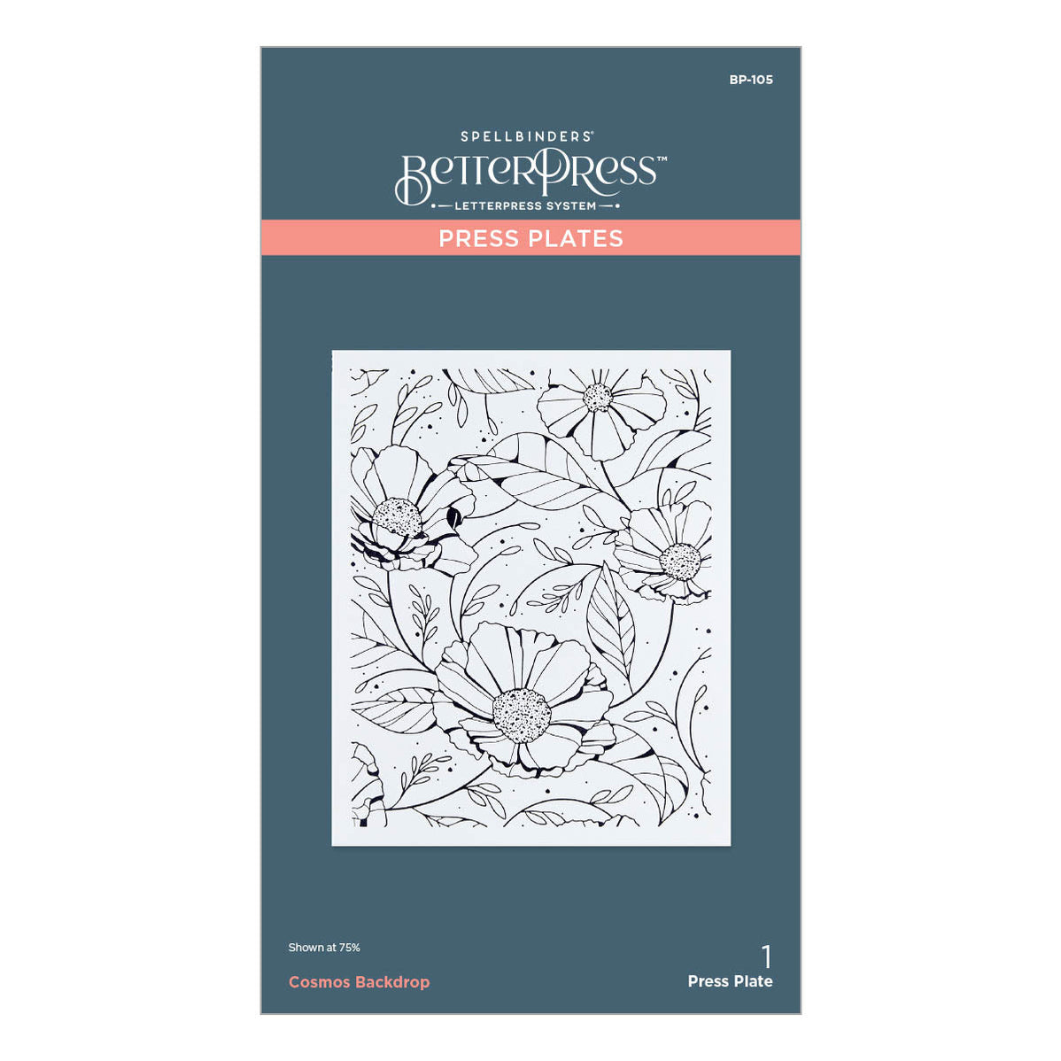 Plaque De Presse Spellbinders Pressed Posies - Pour Système BetterPress - Motifs Floraux Et Phrases