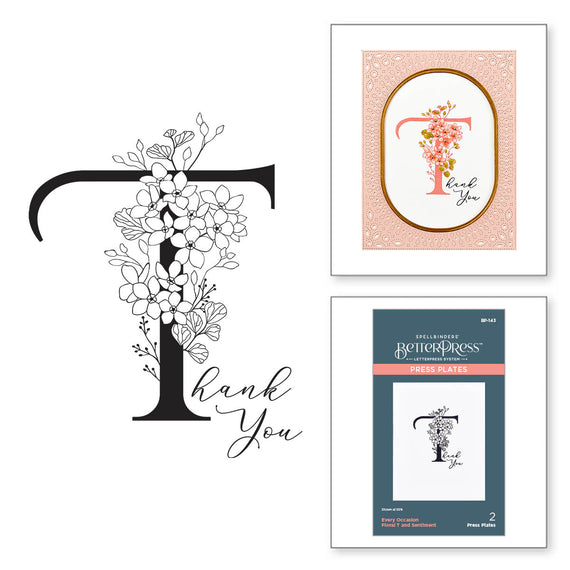 Floral T and Sentiment Press Plate