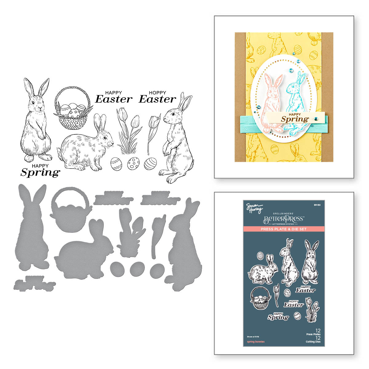 Spring Bunnies Press Plate & Die Set from the Spring Sampler Collection ...