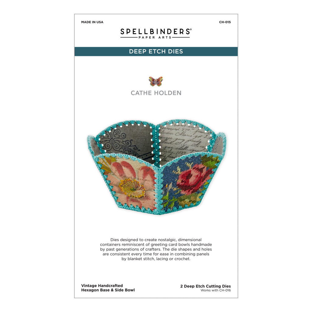 Vintage Handcrafted Hexagon Base and Side Bowl Deep Etched Dies from the Christmas Flea Market Finds Collection by Cathe Holden product image 4