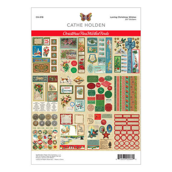 Loving Christmas Wishes Sticker Pad from the Christmas Flea Market Finds Collection by Cathe Holden