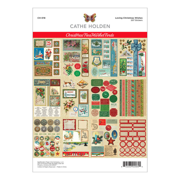 Loving Christmas Wishes Sticker Pad from the Christmas Flea Market Finds Collection by Cathe Holden product image 1