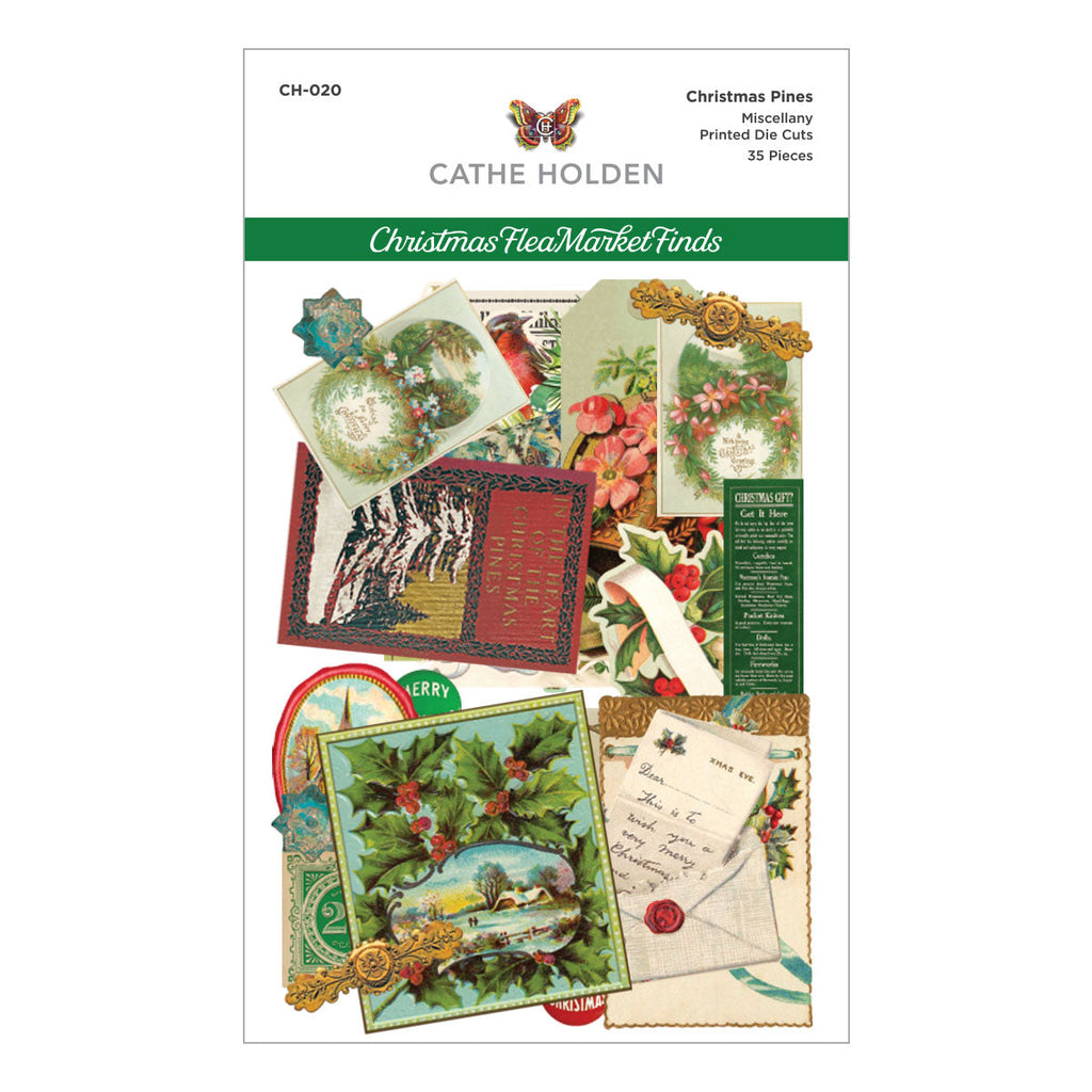 Christmas Pines Miscellany Printed Die Cuts from the Christmas Flea Market Finds Collection by Cathe Holden product image 2