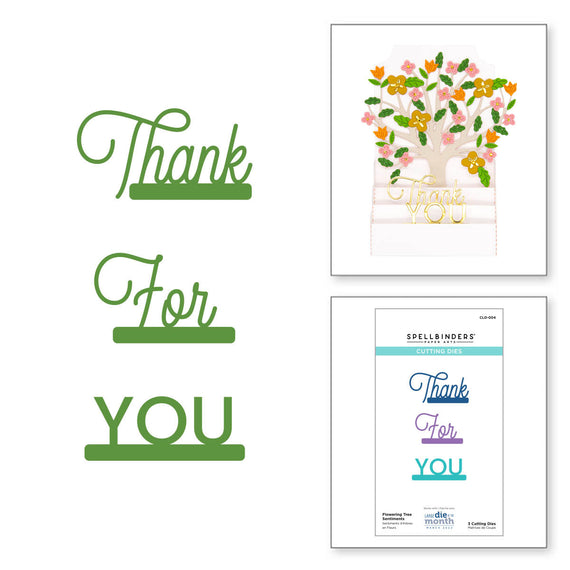 Flowering Tree Sentiments Etched Die Set - Coordinates with Large Die Club