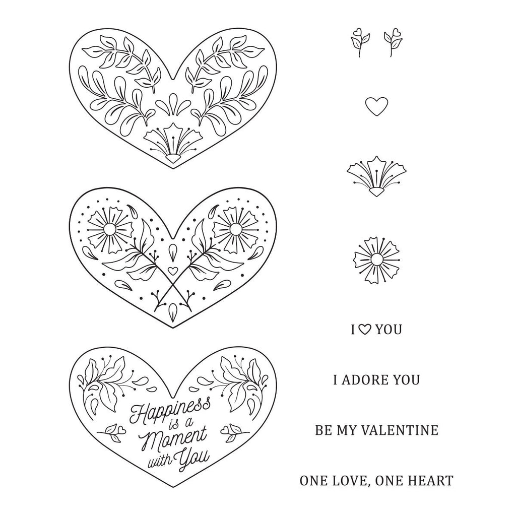 One Love, One Heart - Clear Stamp of the Month (CSOM-JAN22) colorization. 