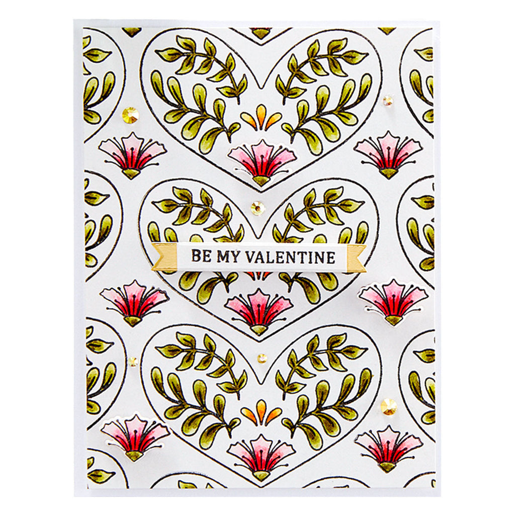 One Love, One Heart - Clear Stamp of the Month (CSOM-JAN22) whiteclipped project. 