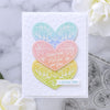 One Love, One Heart - Clear Stamp of the Month (CSOM-JAN22) layered heart project.