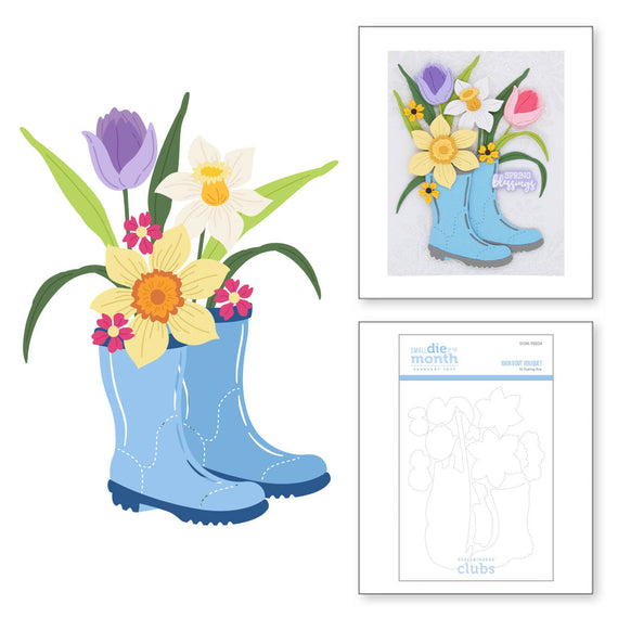 Rainboot Bouquet - Small Die of the Month
