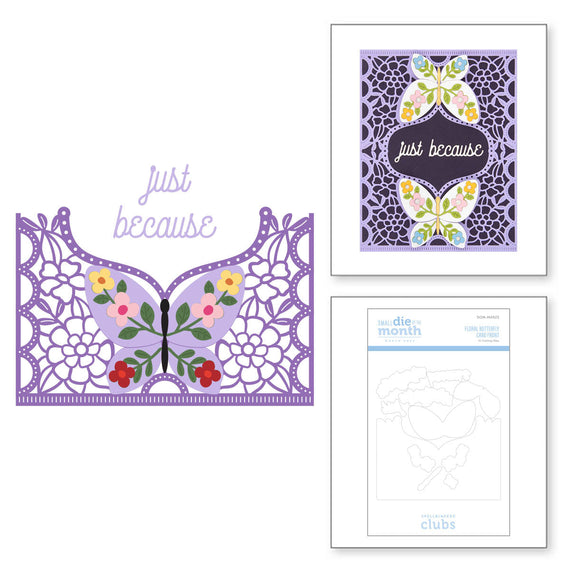 Floral Butterfly Card Front - Small Die of the Month