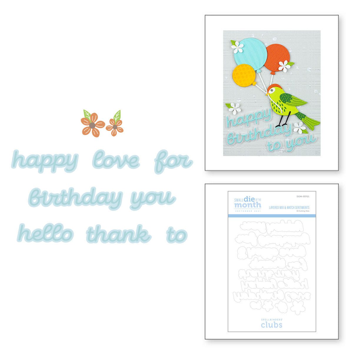 Layered Mix & Match Sentiments Small Die of the Month Spellbinders UK
