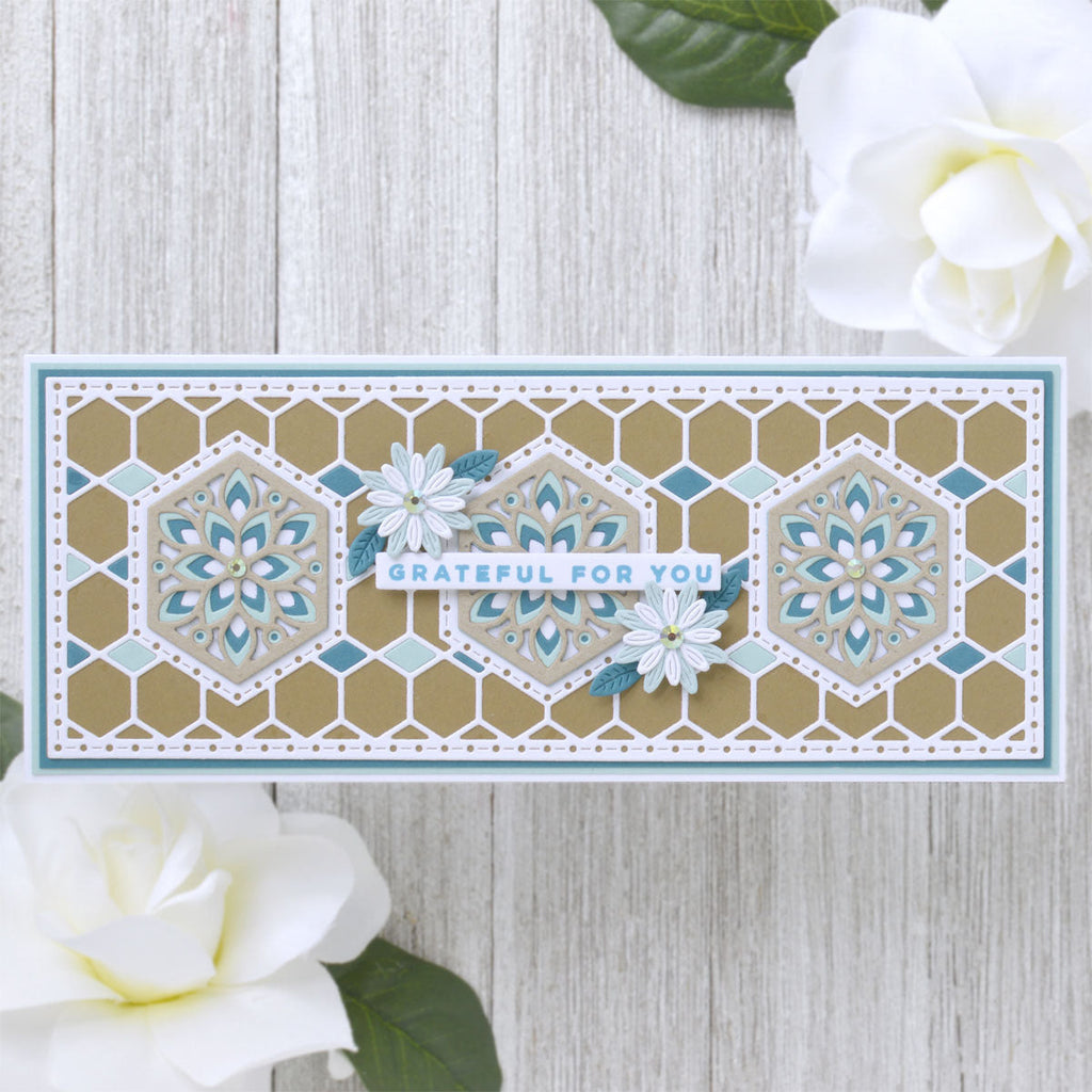 Hex Kaleidoscope Slimline - Large Die of the Month (DOML-AUG21) Card Project 6