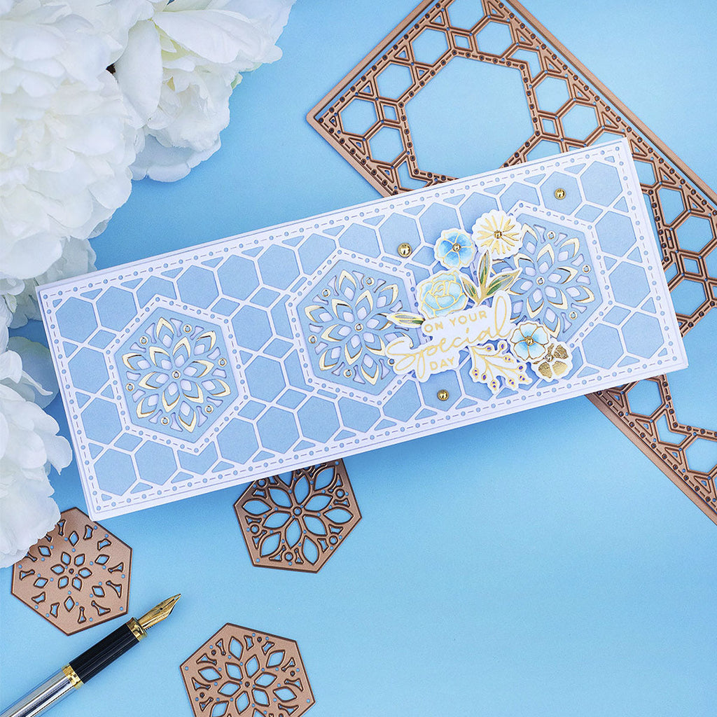 Hex Kaleidoscope Slimline - Large Die of the Month (DOML-AUG21) Card Project 5