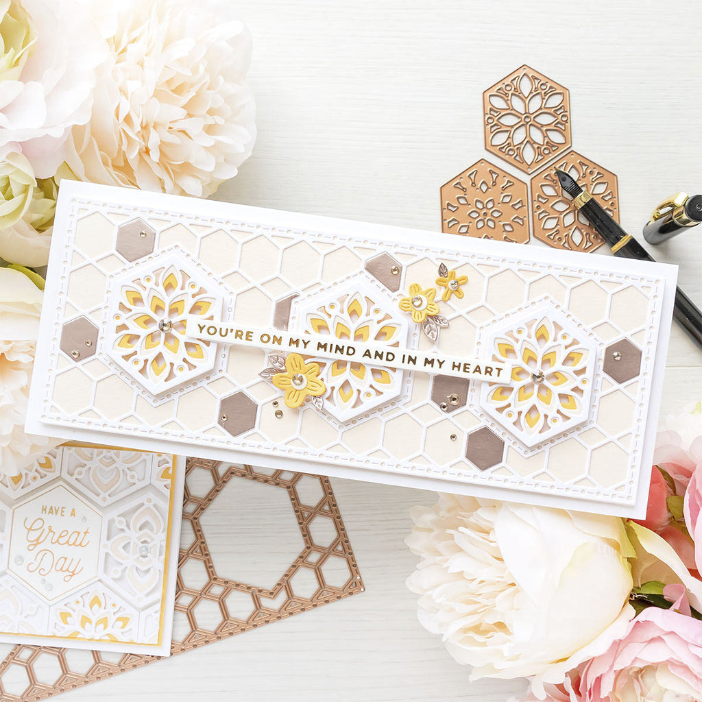 Hex Kaleidoscope Slimline - Large Die of the Month (DOML-AUG21) Card Project 3