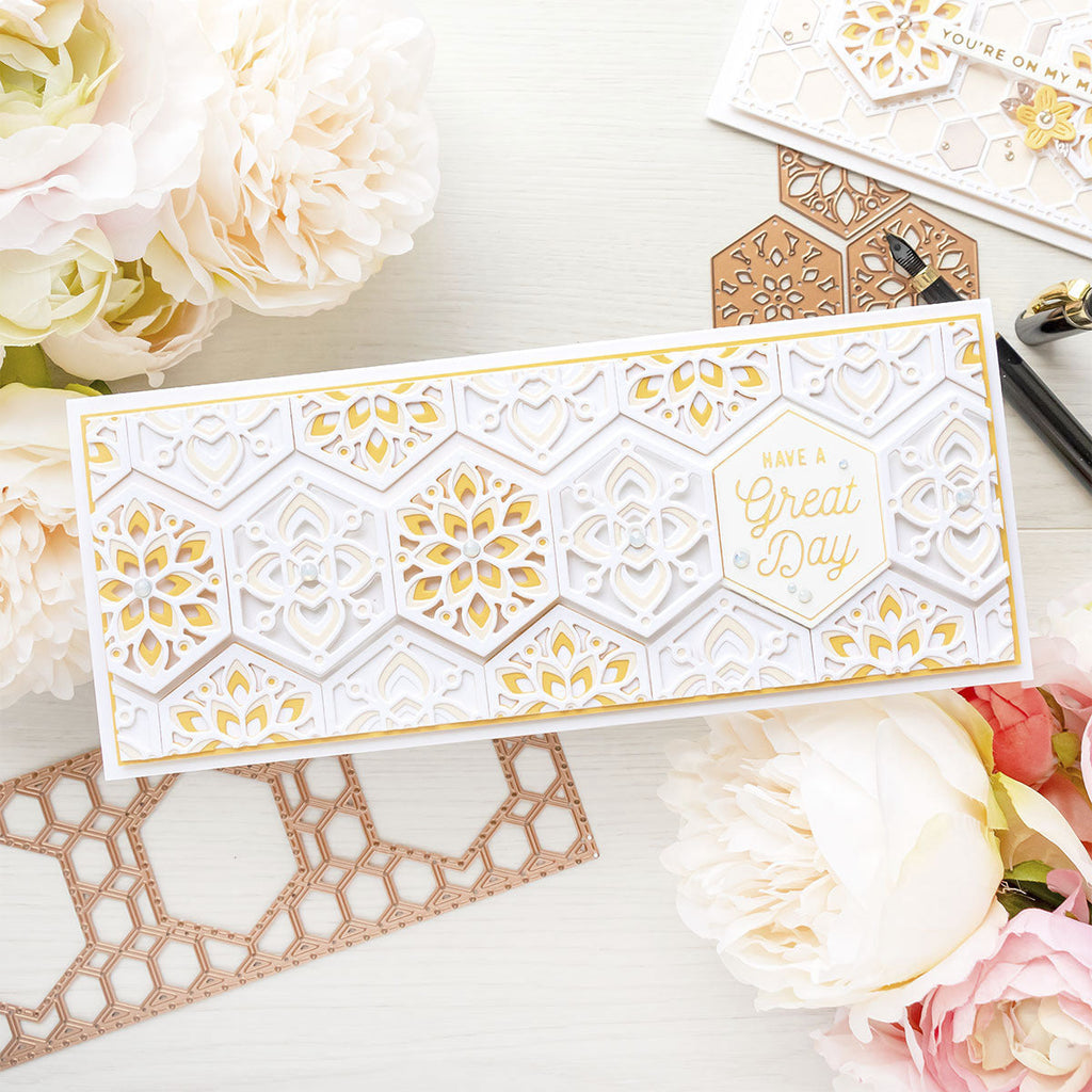 Hex Kaleidoscope Slimline - Large Die of the Month (DOML-AUG21) Card Project 2