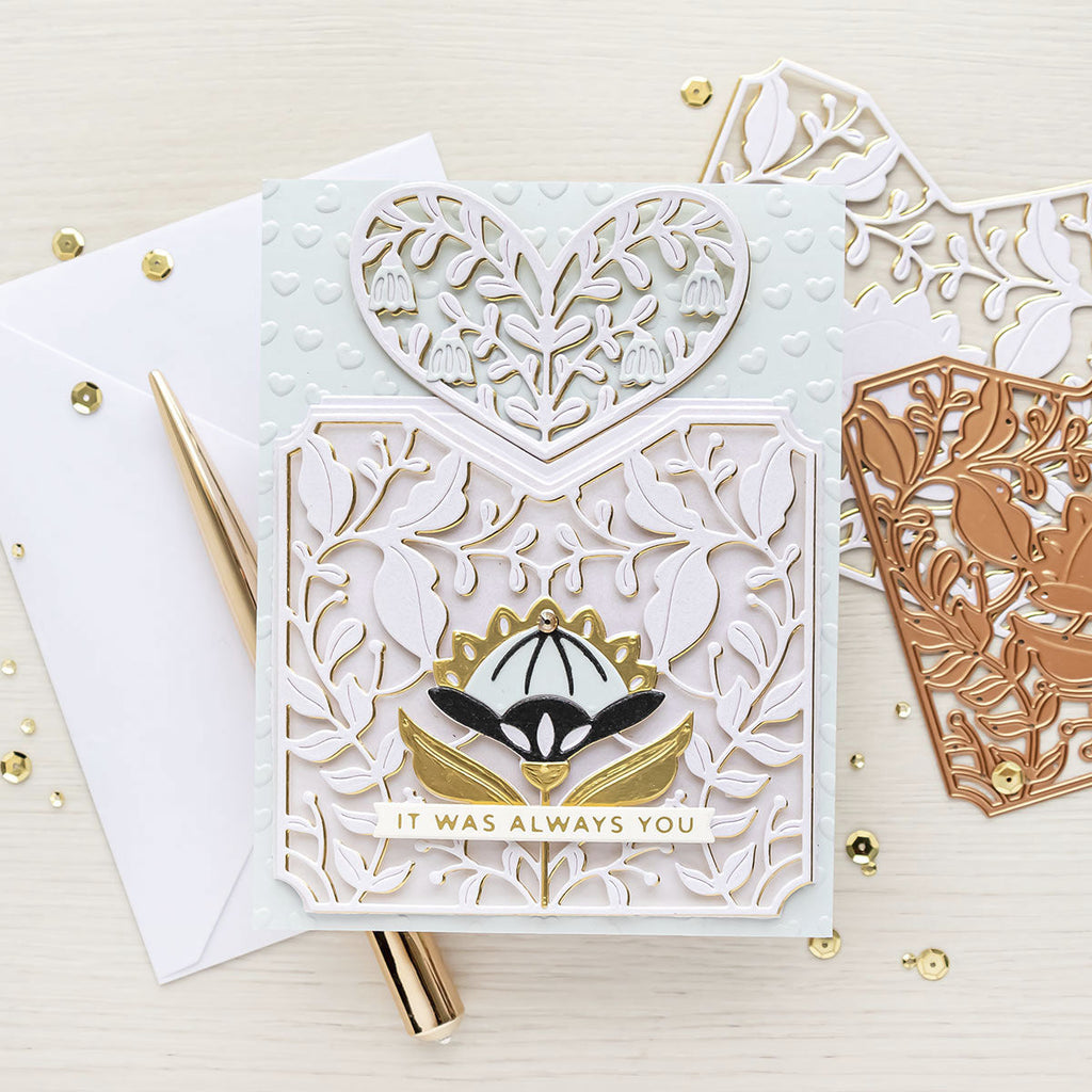 A Pocket Full of Love - Large Die of the Month (DOML-JAN22) complete project lifesytle image. 