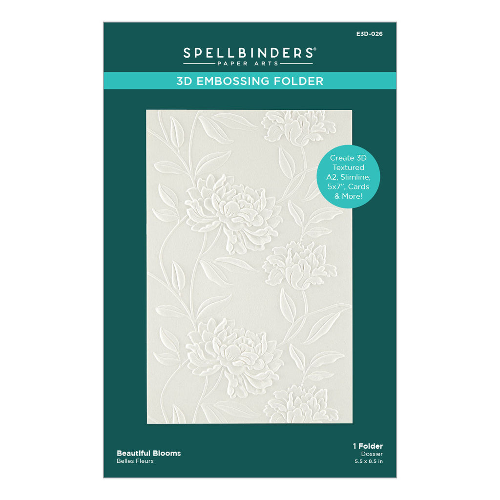 Beautiful Blooms 3D Embossing Folder (E3D-026) packaging. 