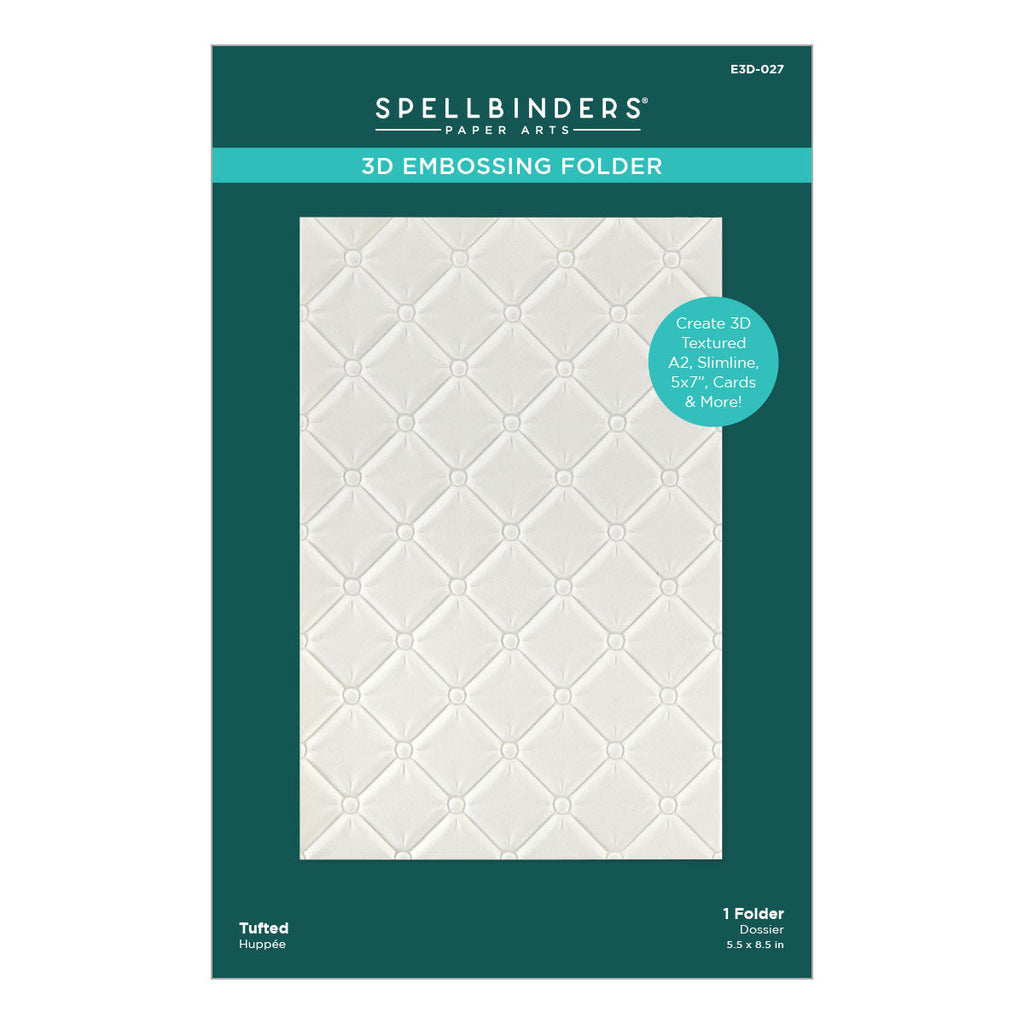 Tufted 3D Embossing Folder (E3D-027) packaging. 