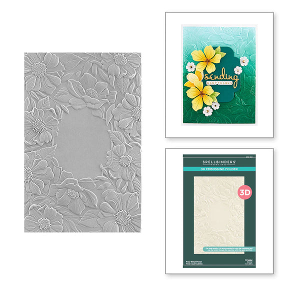 Four Petal Floral 3D Embossing Folder