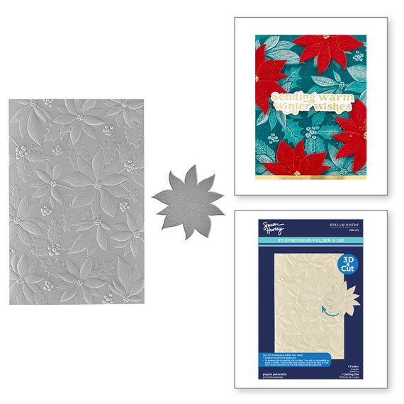 Playful Poinsettia 3D Embossing Folder and Die Set by Simon Hurley