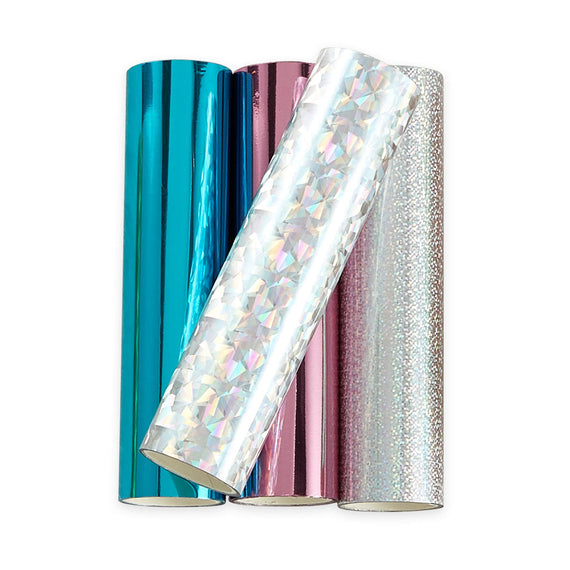 Glimmer Hot Foil  4 Rolls - Metallic & Holographic Variety Pack