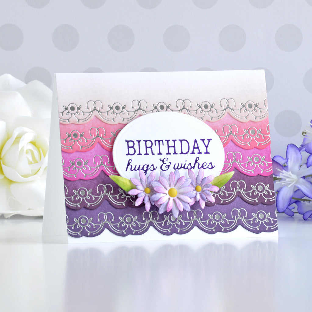 Birthday Hugs & Wishes Glimmer Hot Foil Plate (GLP-144) Project Example 