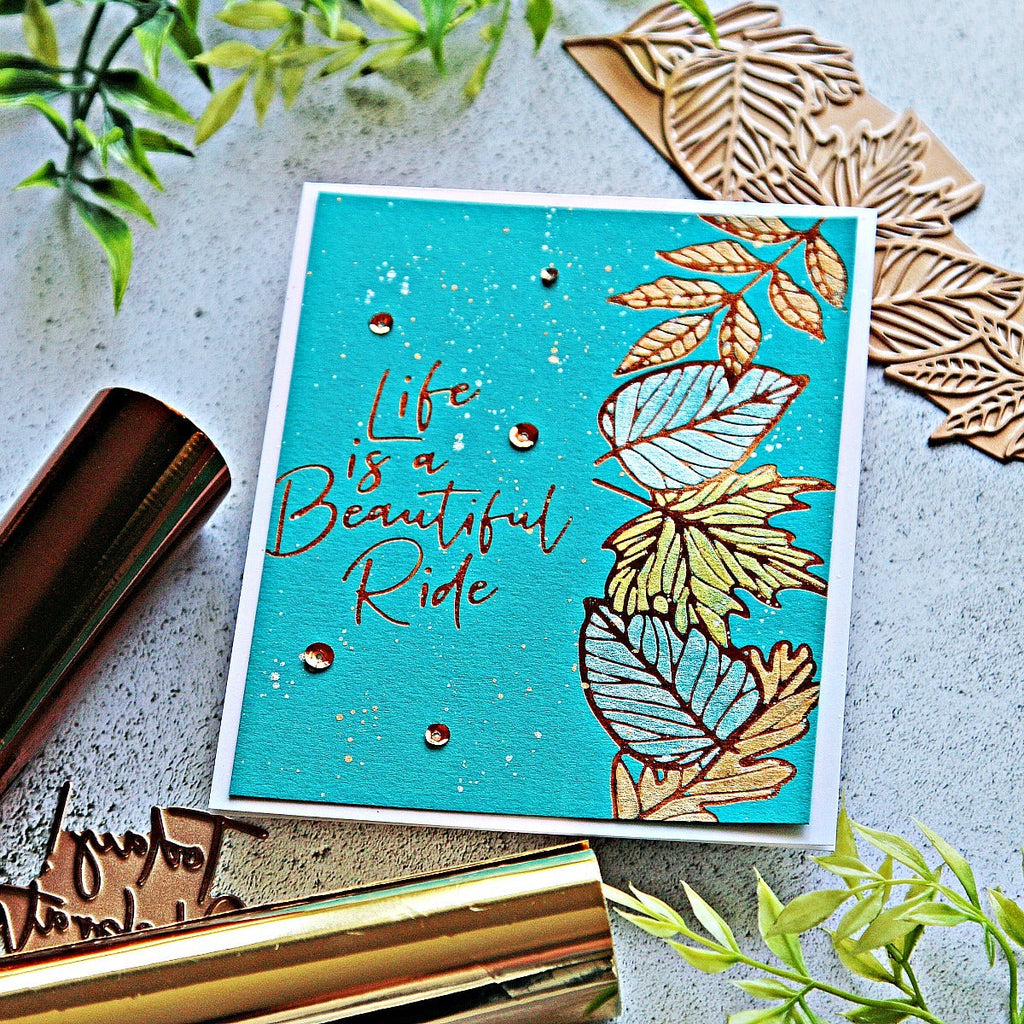 Autumn Leaf Border Glimmer Hot Foil Plate from Fall & Halloween 2020 Collection (GLP-206) Project Example 8