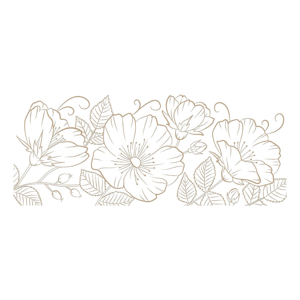 Sweet Blooms Border Glimmer Hot Foil Plate from Delicate Impressions Collection by Becca Feeken (GLP-234) Colorization