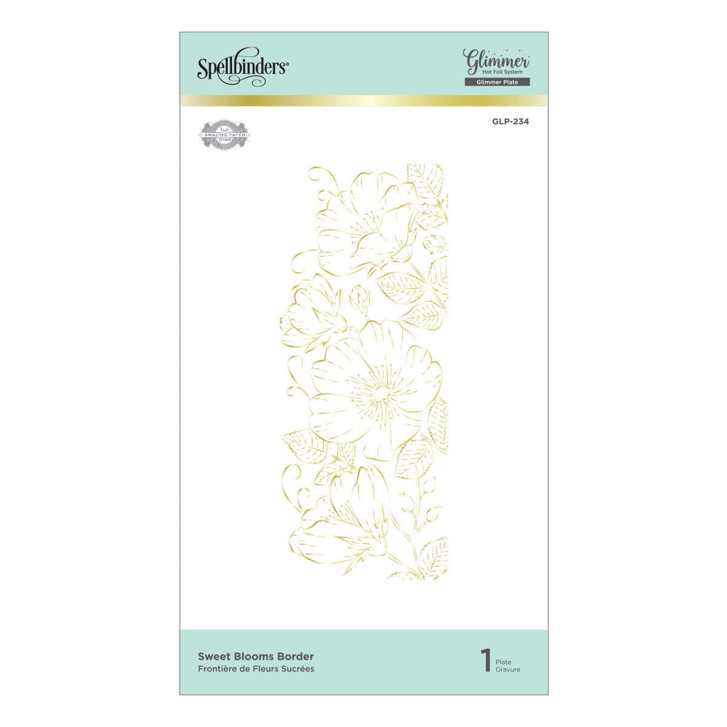 Sweet Blooms Border Glimmer Hot Foil Plate from Delicate Impressions Collection by Becca Feeken (GLP-234) Product Packaging