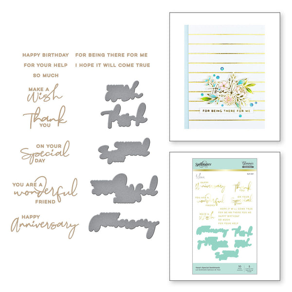 Yana's Special Sentiments Glimmer Hot Foil Plate & Die Set from Yana's Blooming Birthday Collection (GLP-247) Combo Image